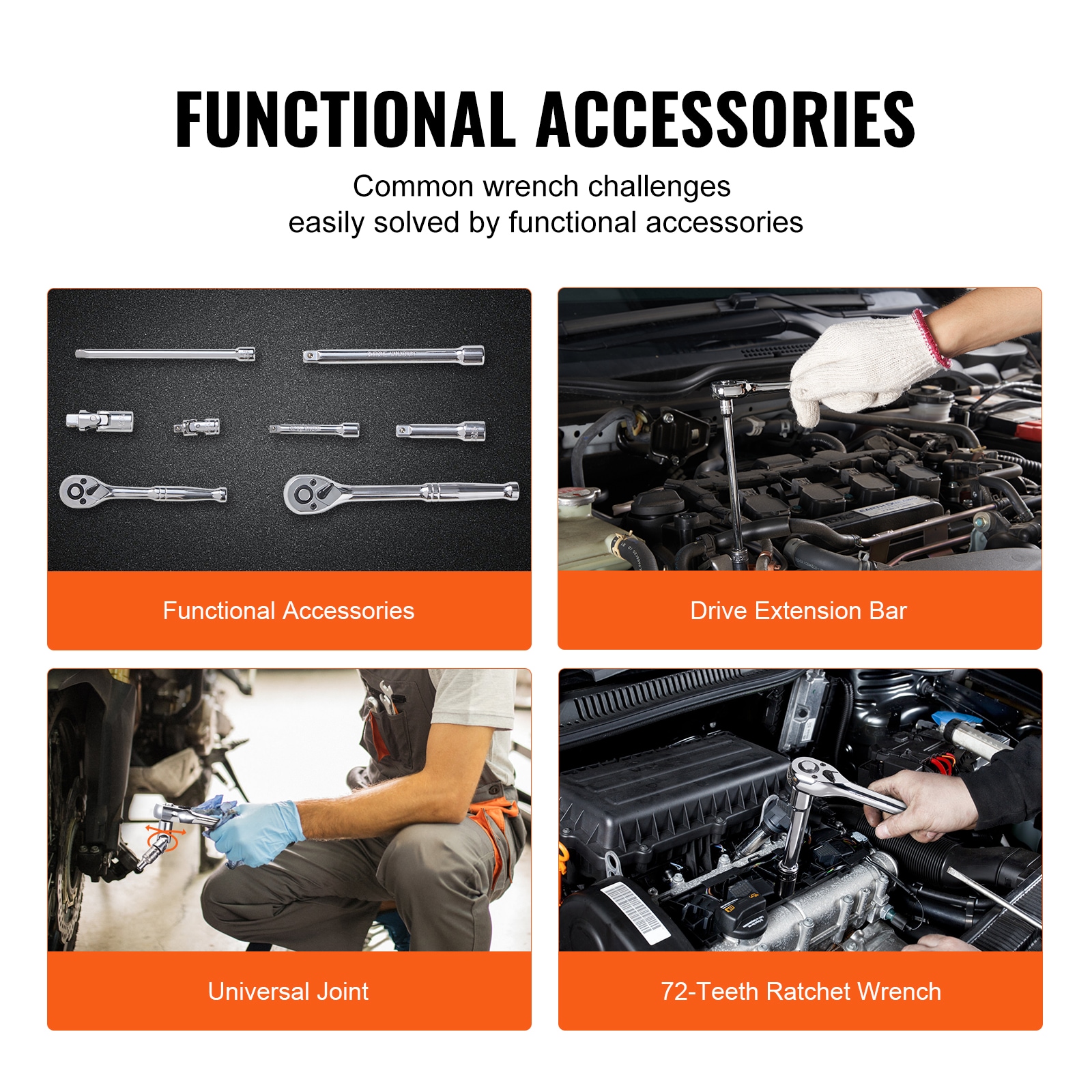 Socket Set And Ratchet Tool Kit With Storage Case 106 Piece Set_voghion.com